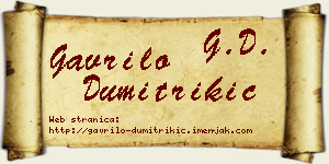 Gavrilo Dumitrikić vizit kartica